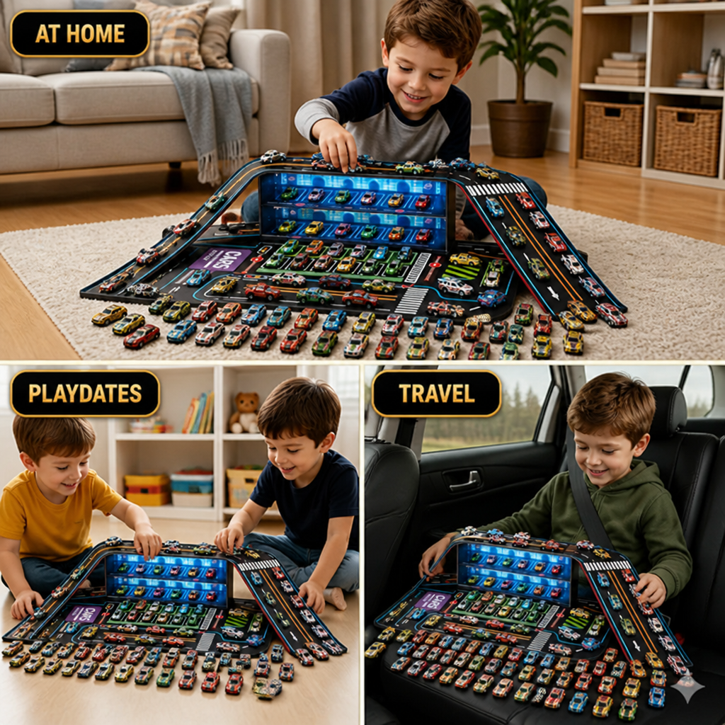 RaceHaven™ Pull-Back Car Garage Set