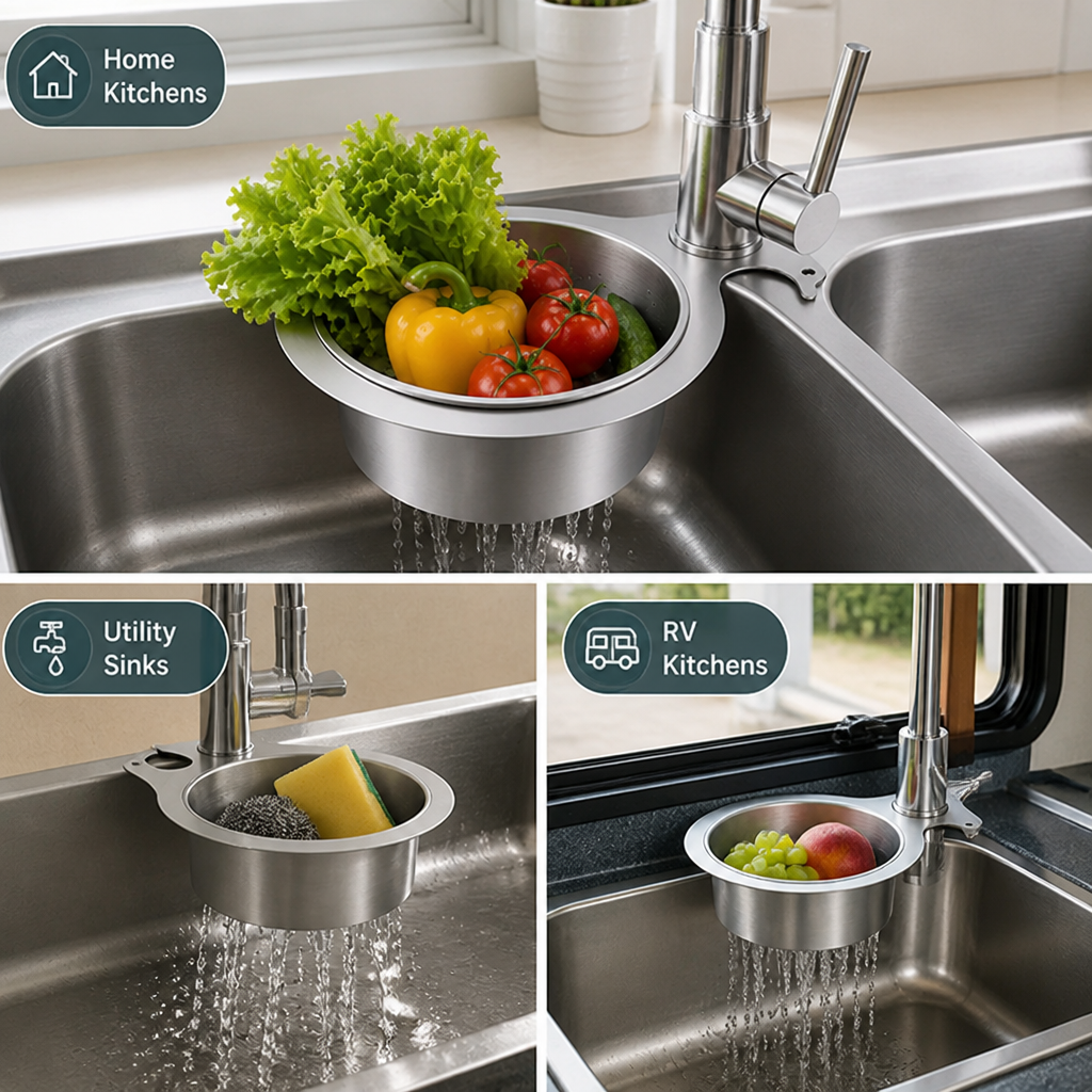DrainGuard™ — Faucet-Mounted Sink Strainer