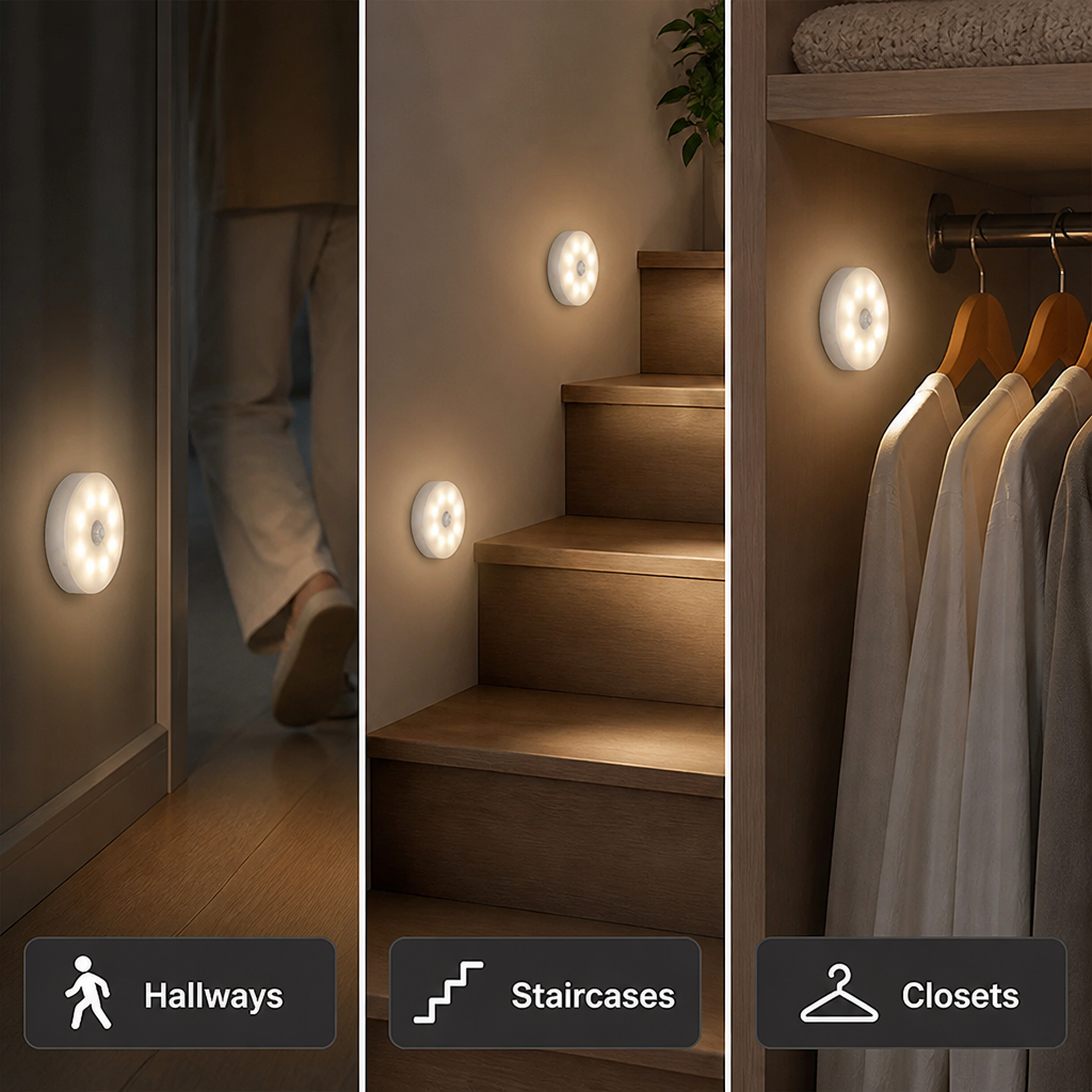 PathGlow™ — Hands-Free Stairway Night Light