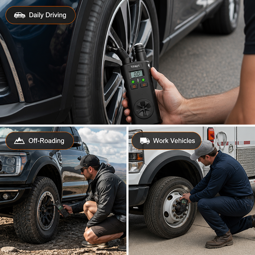 TreadSense™ Digital Tire Pressure Gauge — Check Tires With Ease