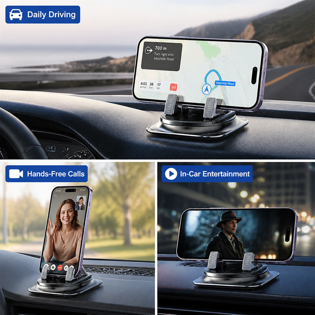 DashDock™ Car Phone Mount — Non-Slip 360° Dashboard Holder