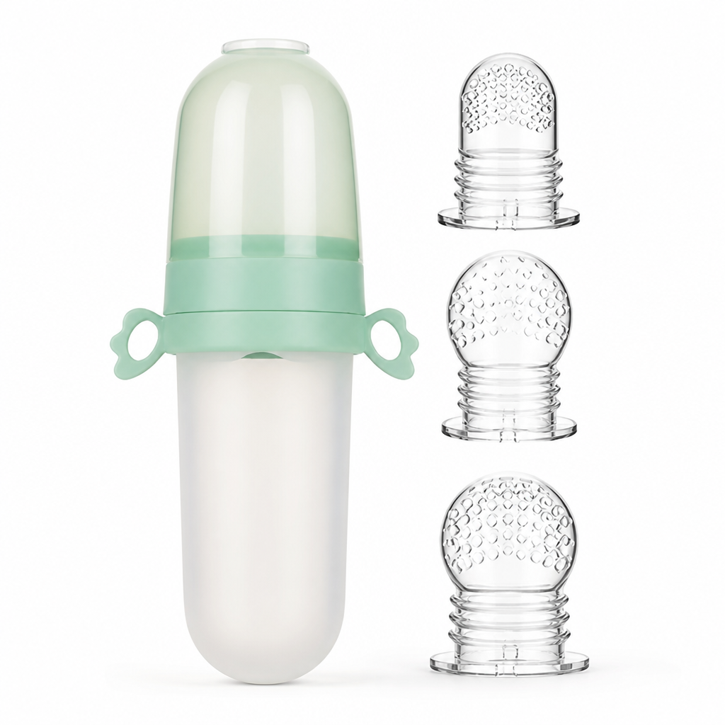 NibbleMate™ Baby Feeding Set — Spoon Feeder & Mesh Feeder Bags