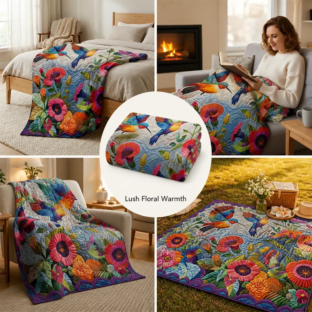 Petalwrap™ Floral Flannel Throw Blanket — Soft, Vibrant Cozy Layer