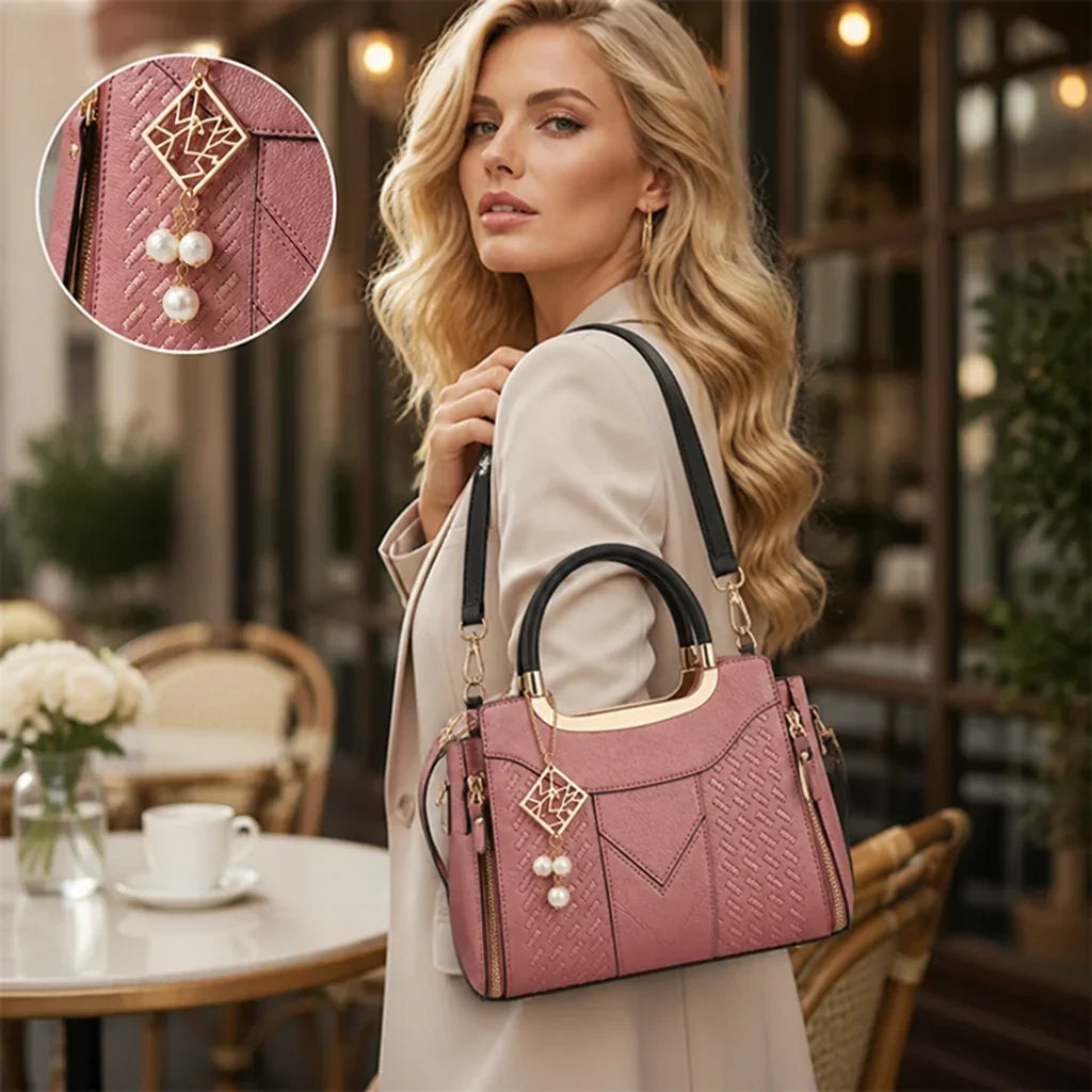 Marisol™ V-Stitch Top-Handle Satchel — Polished Everyday Organizer