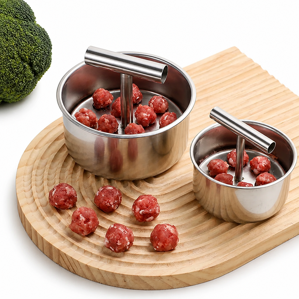 RoundRight™ Stainless Steel Meatball Maker — Perfect Uniform Meatballs