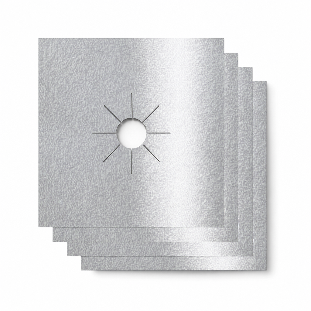 StoveSheen™ Reusable Stove Burner Liners — Easy-Wipe Stovetop