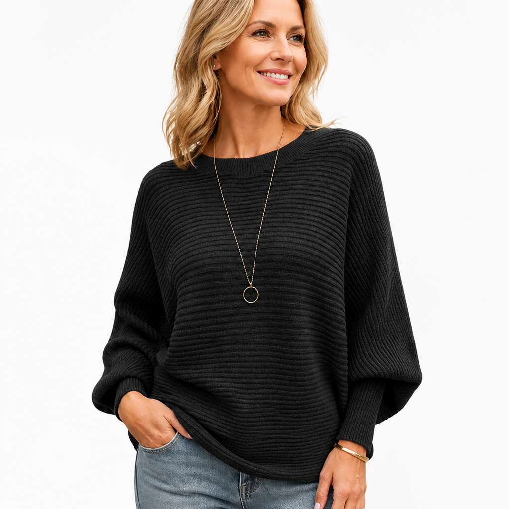 Wrenna™ Women's Oversized Ribbed Knit Sweater — Cozy Fall Pullover