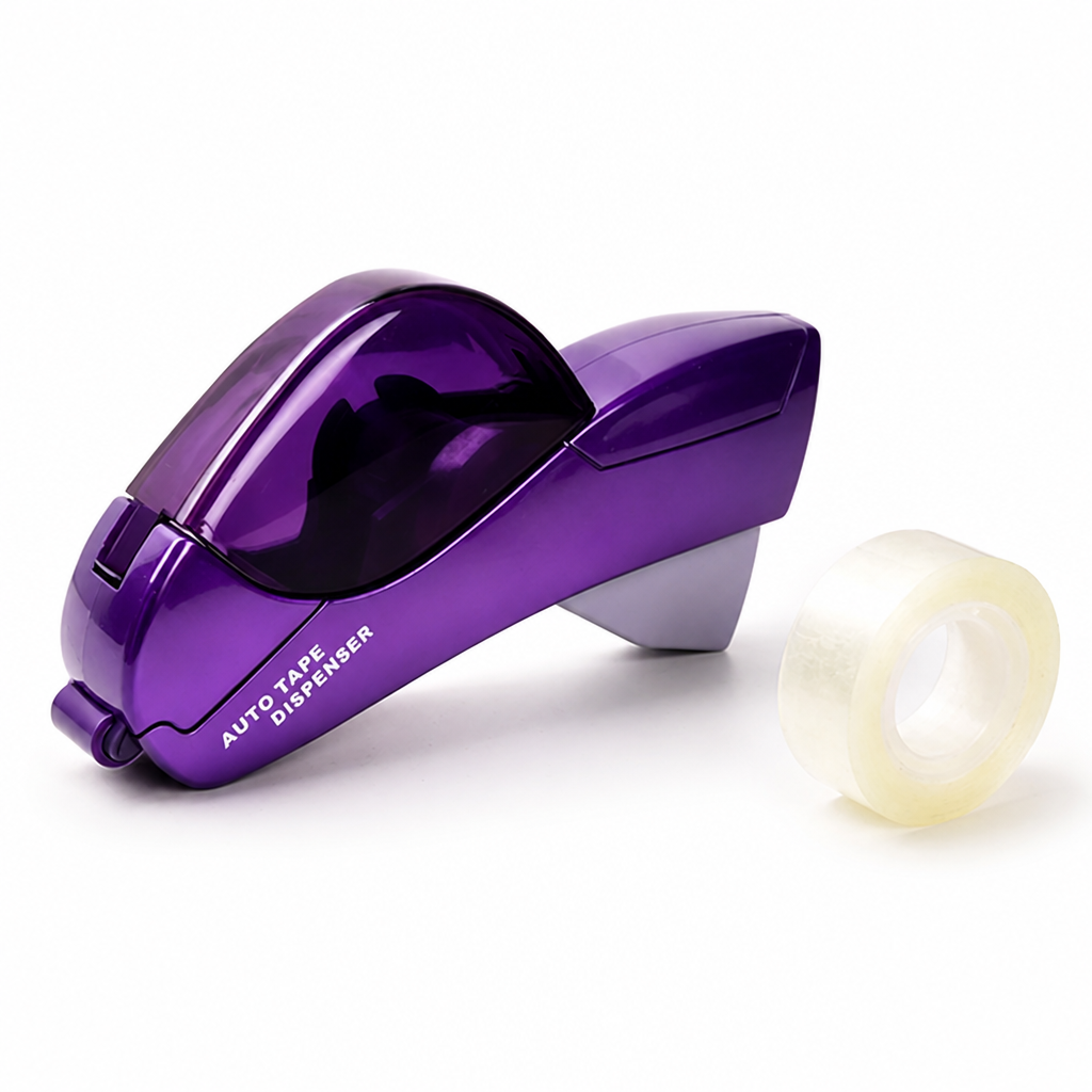 QuickSeal™ One-Hand Tape Dispenser — Safe Hidden-Blade Cutting