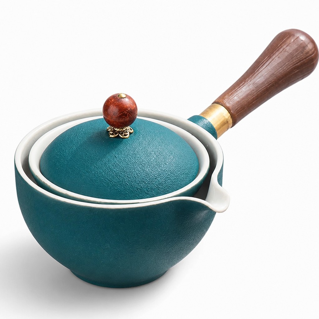 TeaSwirl™ 360° Rotating Teapot Set with Built-In Filter