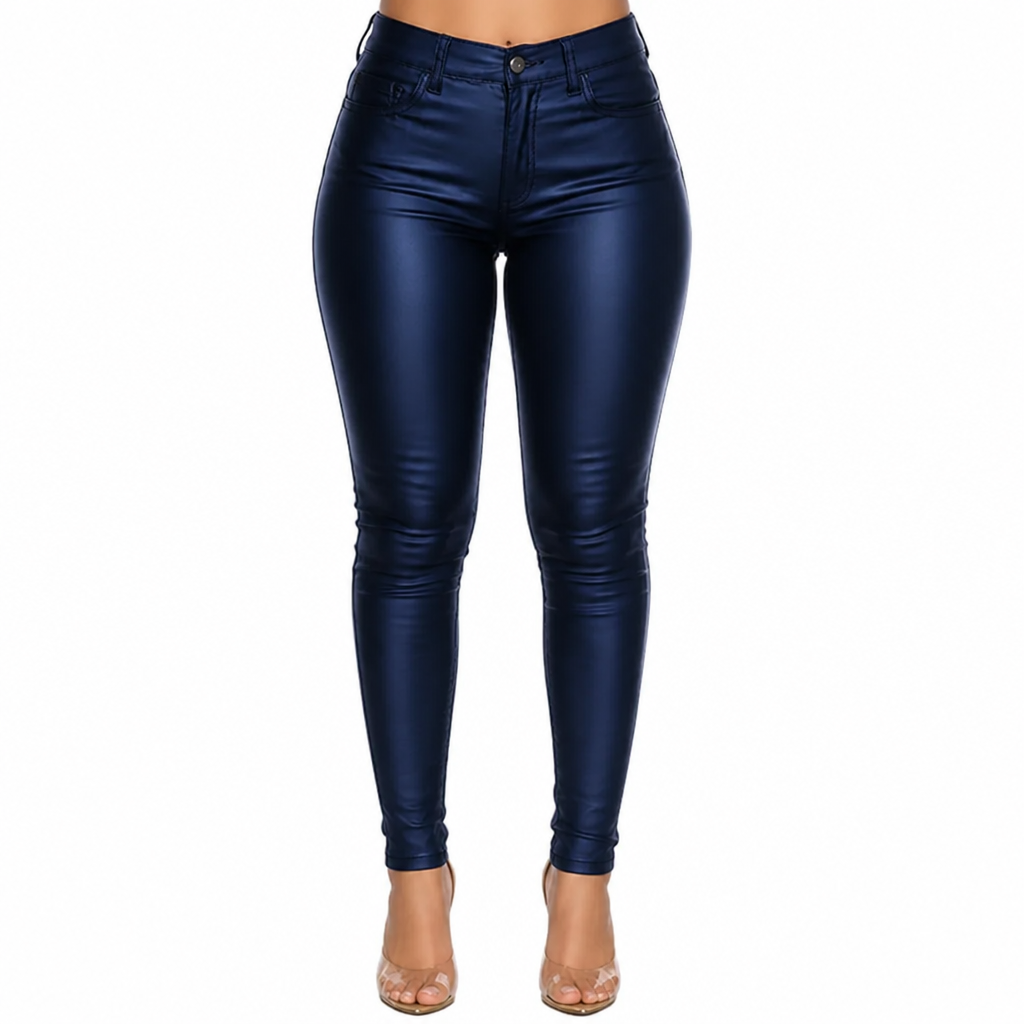 Noirelle™ High-Waisted PU Leather Skinny Pants