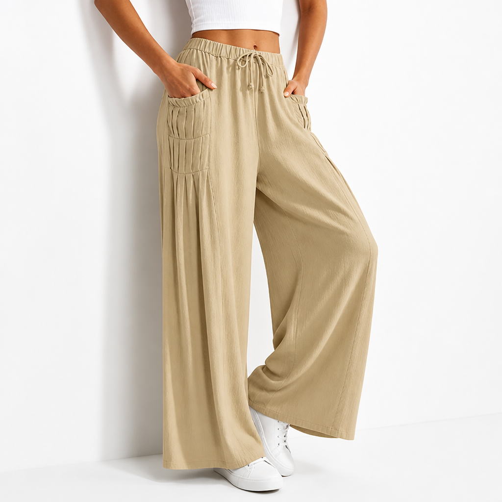 Breezia™ Women's Wide-Leg Drawstring Pants — Airy All-Day Comfort