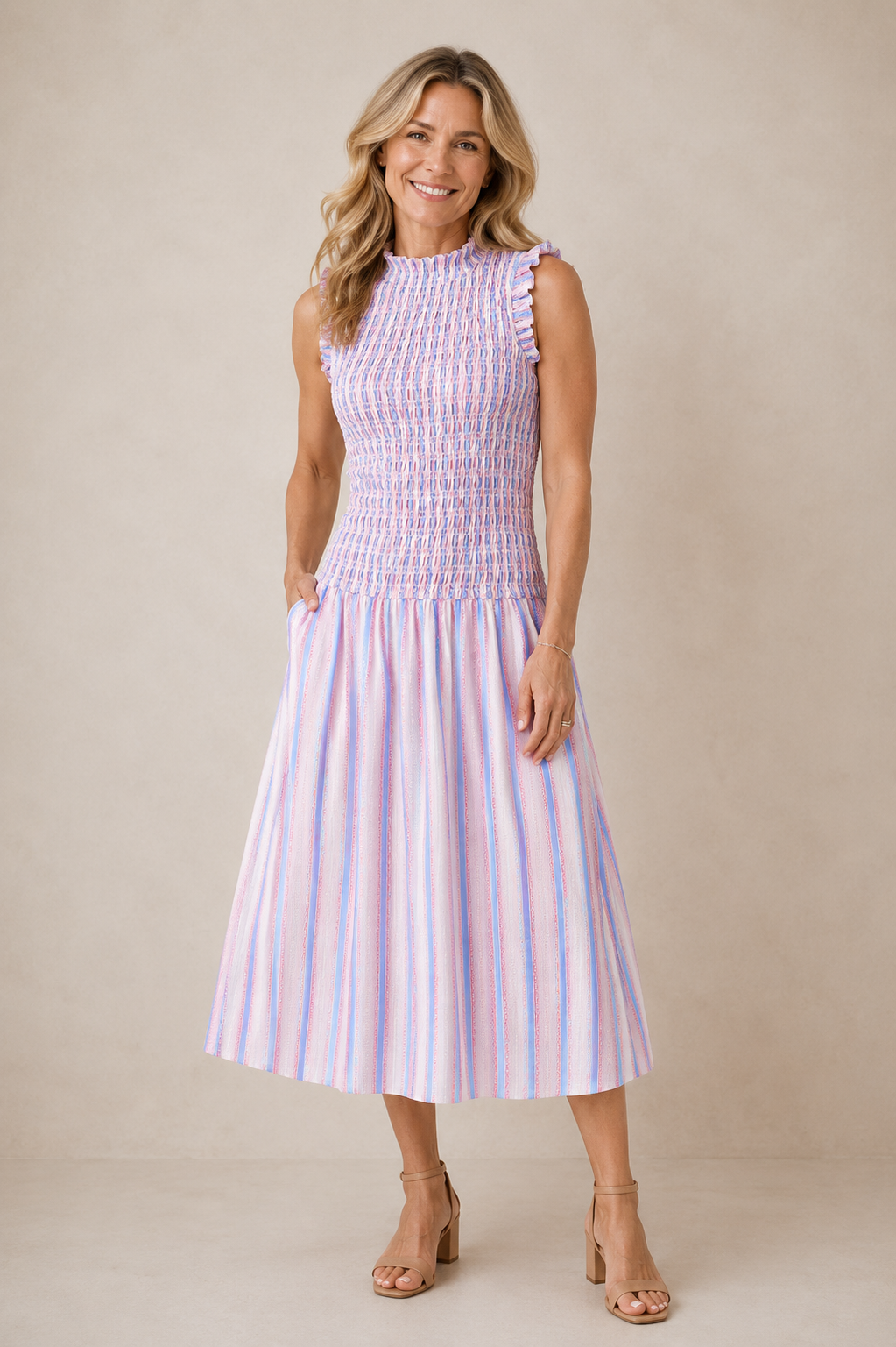 Luminelle™ Stripe Maxi Dress — Turn Heads Instantly with Flawless Comfort and Grace