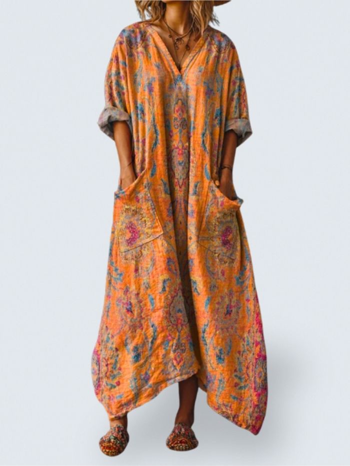 YVETTE | Vintage Boho Dress with Pockets