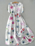 VALERIE | Womens Floral Print Dress - Breathable Cotton-Linen Summer Style