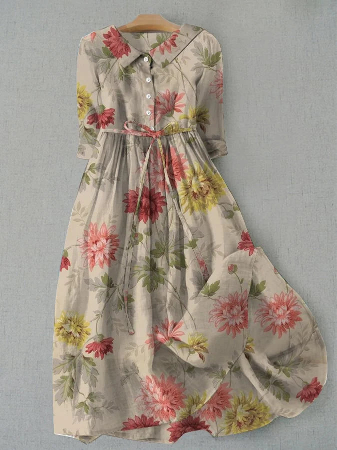 CALLIE | Women's Lace-Up Waist Dress - Vintage Charm & Modern Comfort