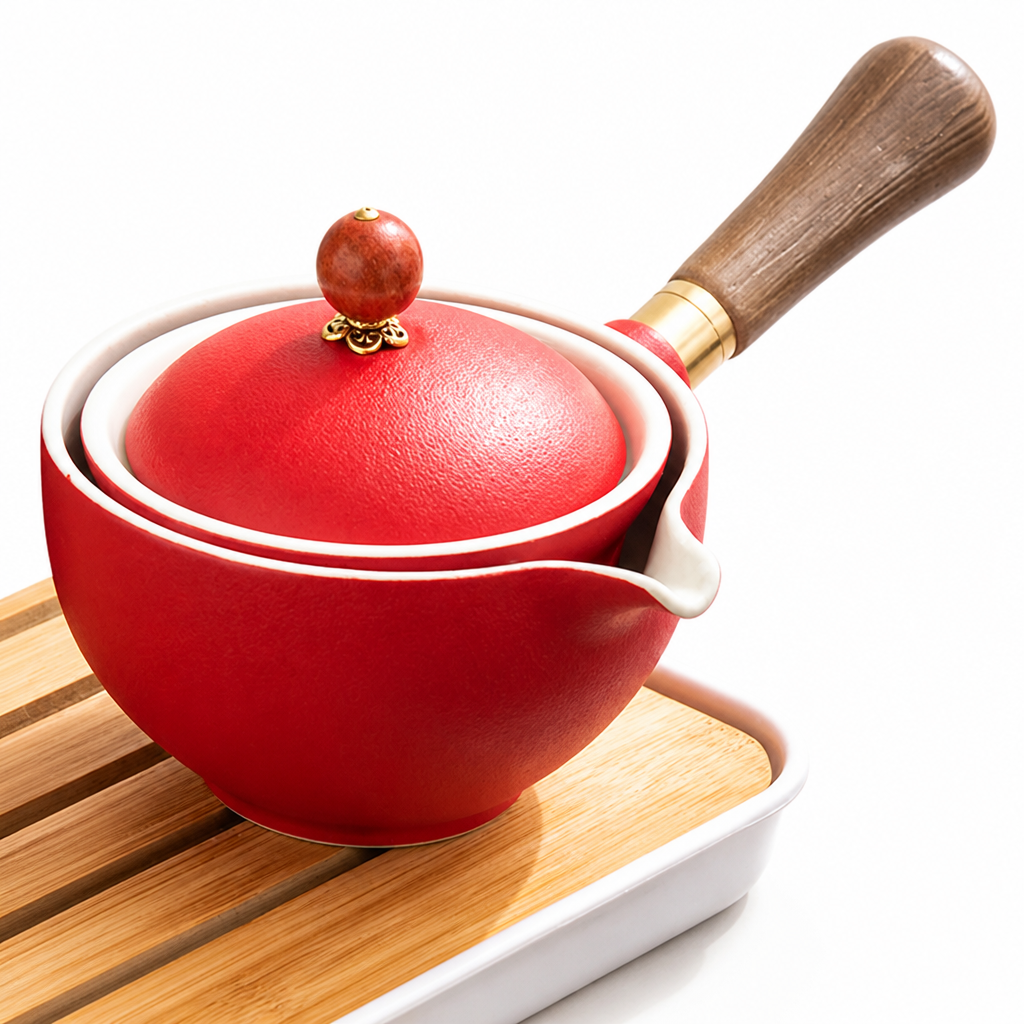 TeaSwirl™ 360° Rotating Teapot Set with Built-In Filter
