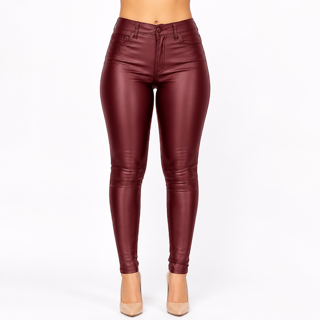 Noirelle™ High-Waisted PU Leather Skinny Pants