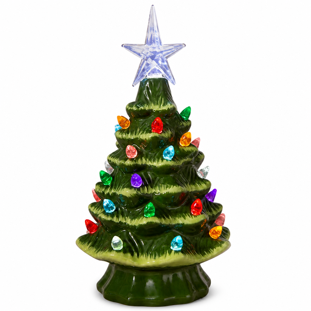 Yulewick™ Ceramic Light-Up Christmas Tree — Vintage Holiday Glow