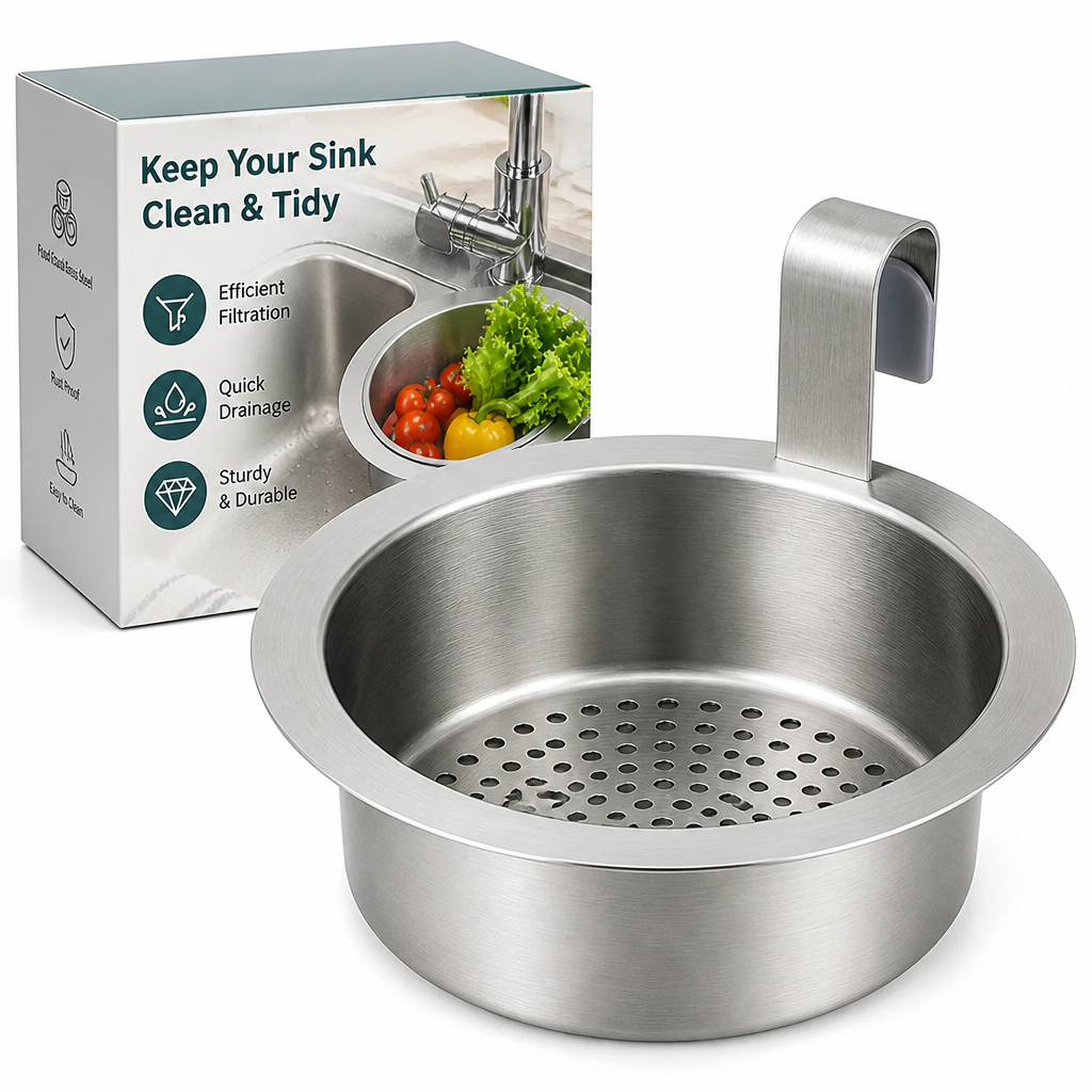 DrainGuard™ — Faucet-Mounted Sink Strainer