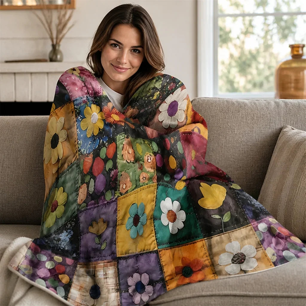 Petalwrap™ Floral Flannel Throw Blanket — Soft, Vibrant Cozy Layer