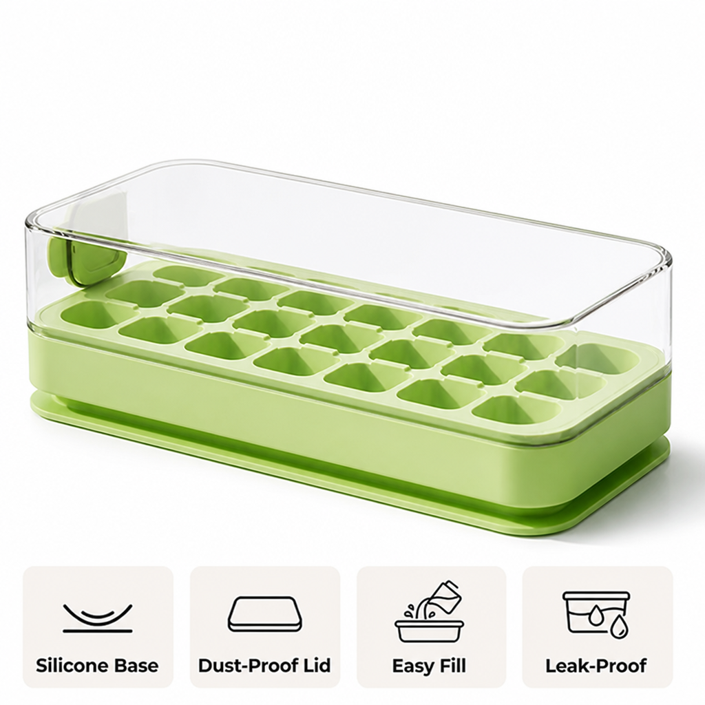 IceFresh™ - Leakproof Ice Cube Storage Tray