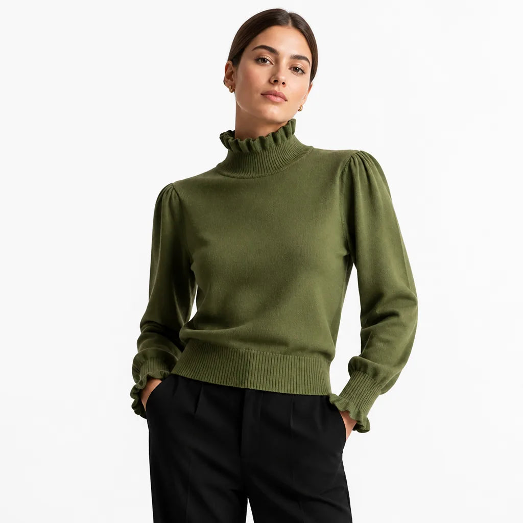 Maribelle™ Ruffle-Neck Knit Sweater