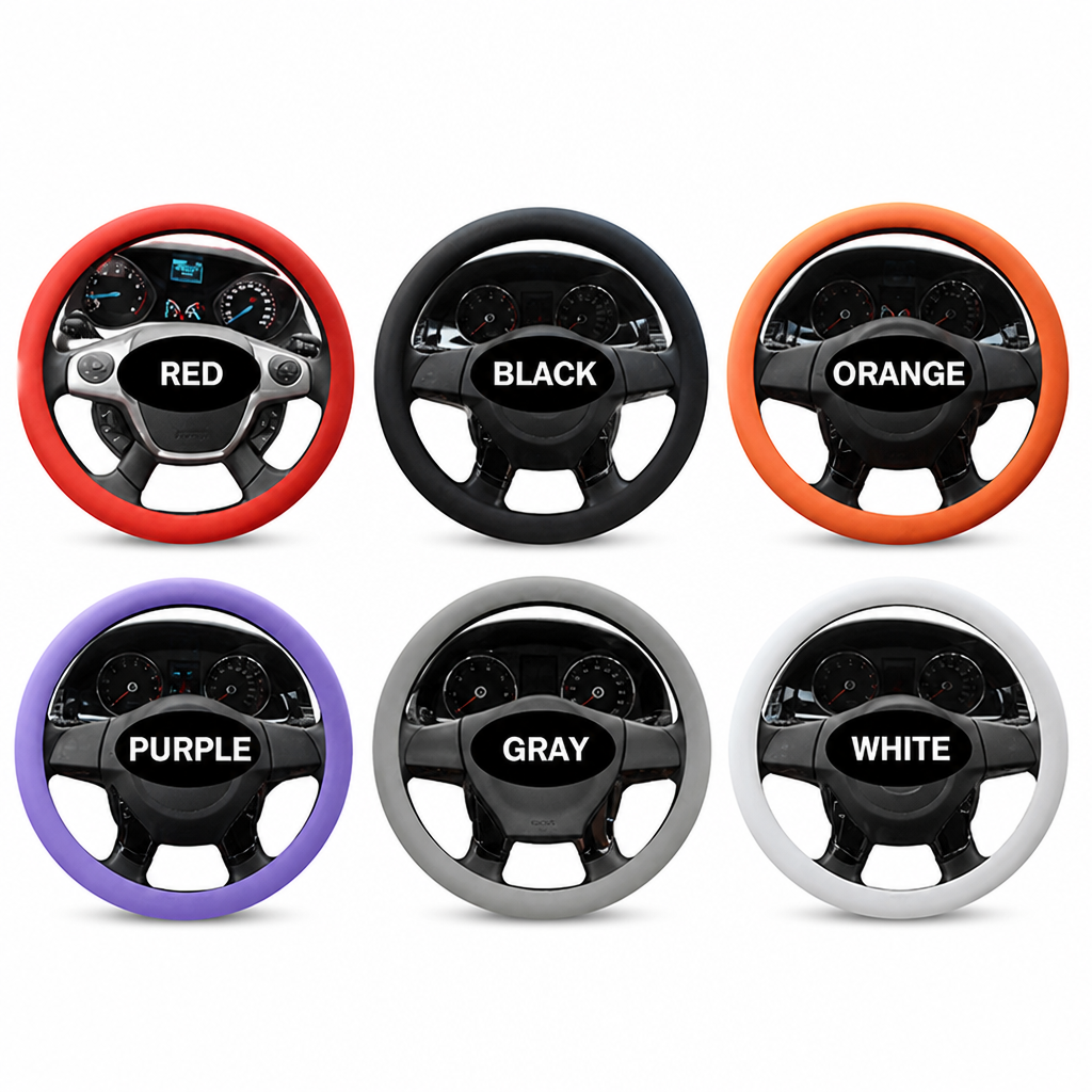 SteerSoft™ Silicone Steering Wheel Cover — Comfortable Grip