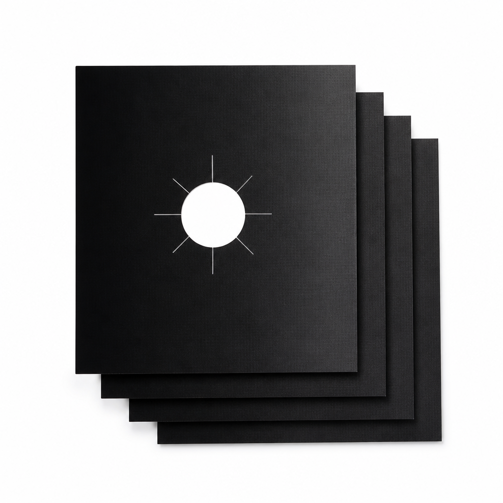 BurnerShield™ Reusable Stove Burner Liners — Easy-Wipe Stovetop
