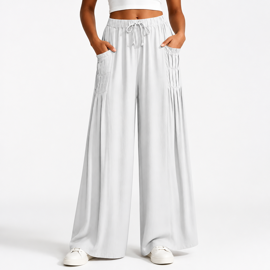 Breezia™ Women's Wide-Leg Drawstring Pants — Airy All-Day Comfort