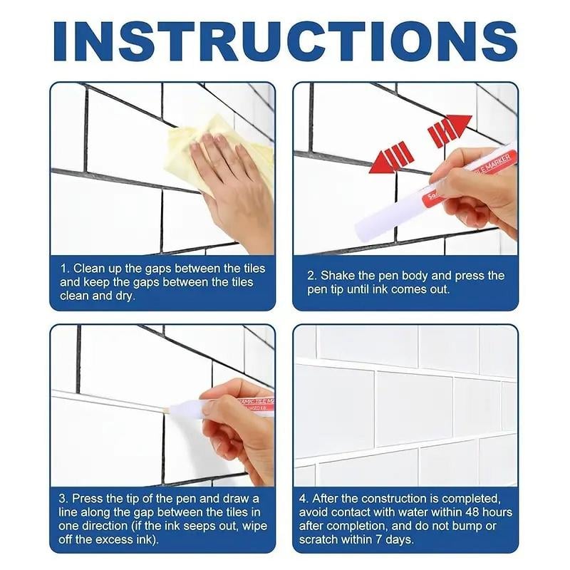 LumaSeal™ Grout Renewal Pen — Instantly Restore Stunning, Mold-Free Grout You’ll Love Showing Off