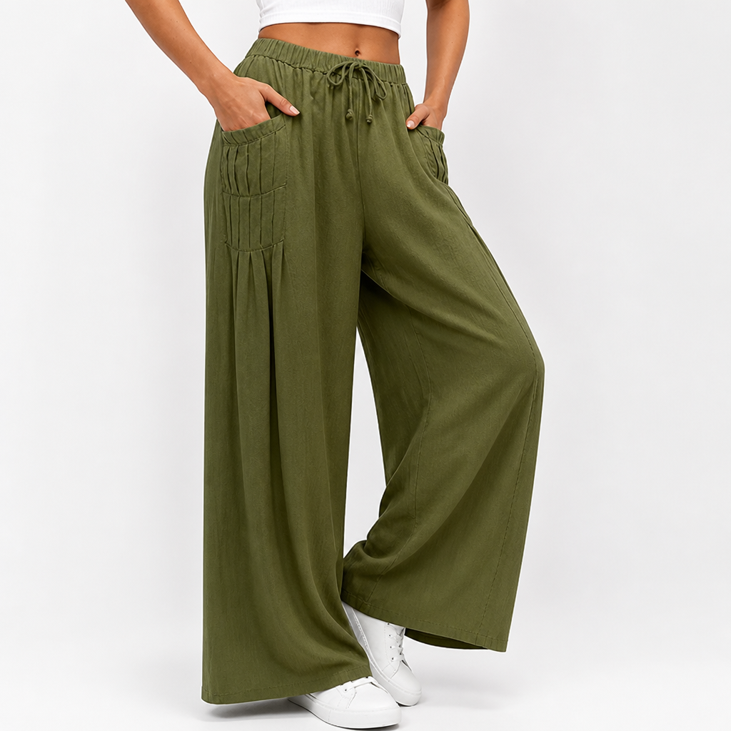 Breezia™ Women's Wide-Leg Drawstring Pants — Airy All-Day Comfort