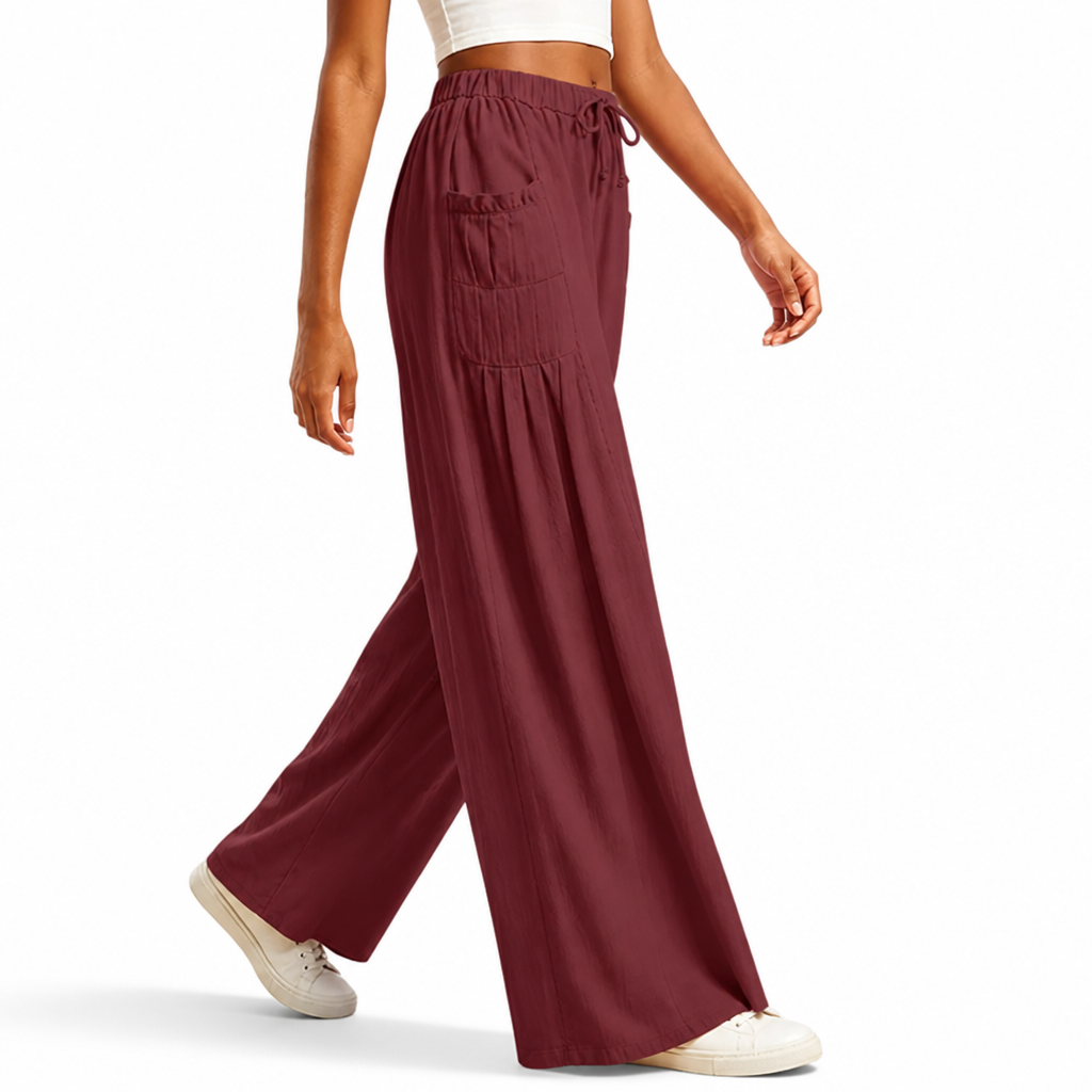 Breezia™ Women's Wide-Leg Drawstring Pants — Airy All-Day Comfort