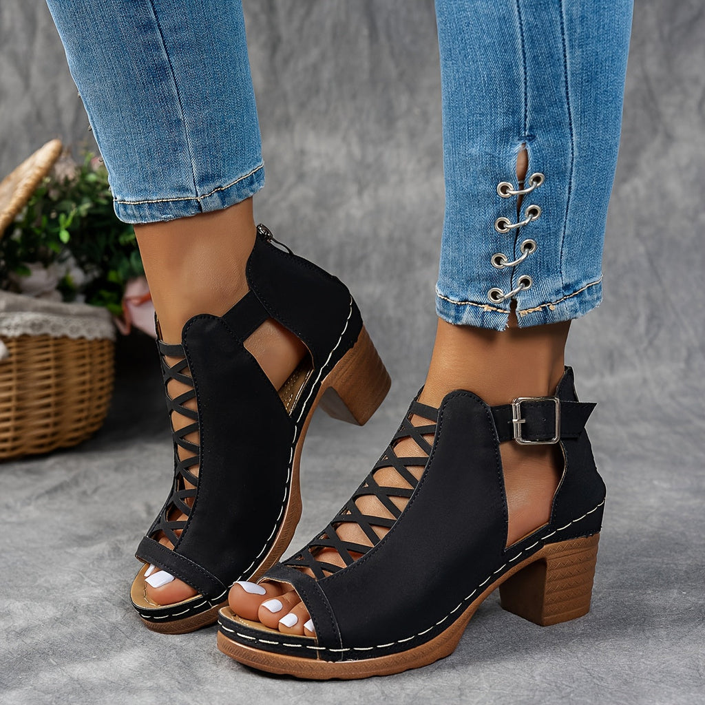 Vicky | Lattice-Heel Sandals