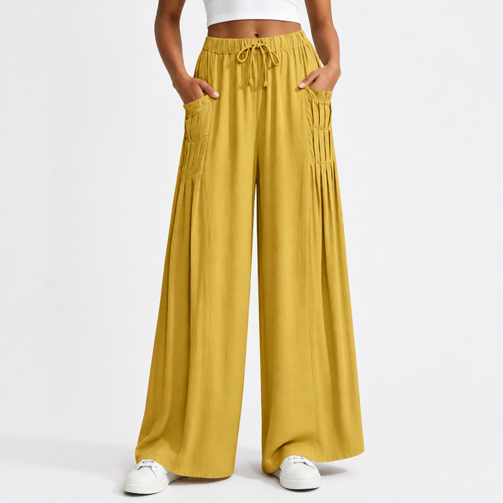 Breezia™ Women's Wide-Leg Drawstring Pants — Airy All-Day Comfort
