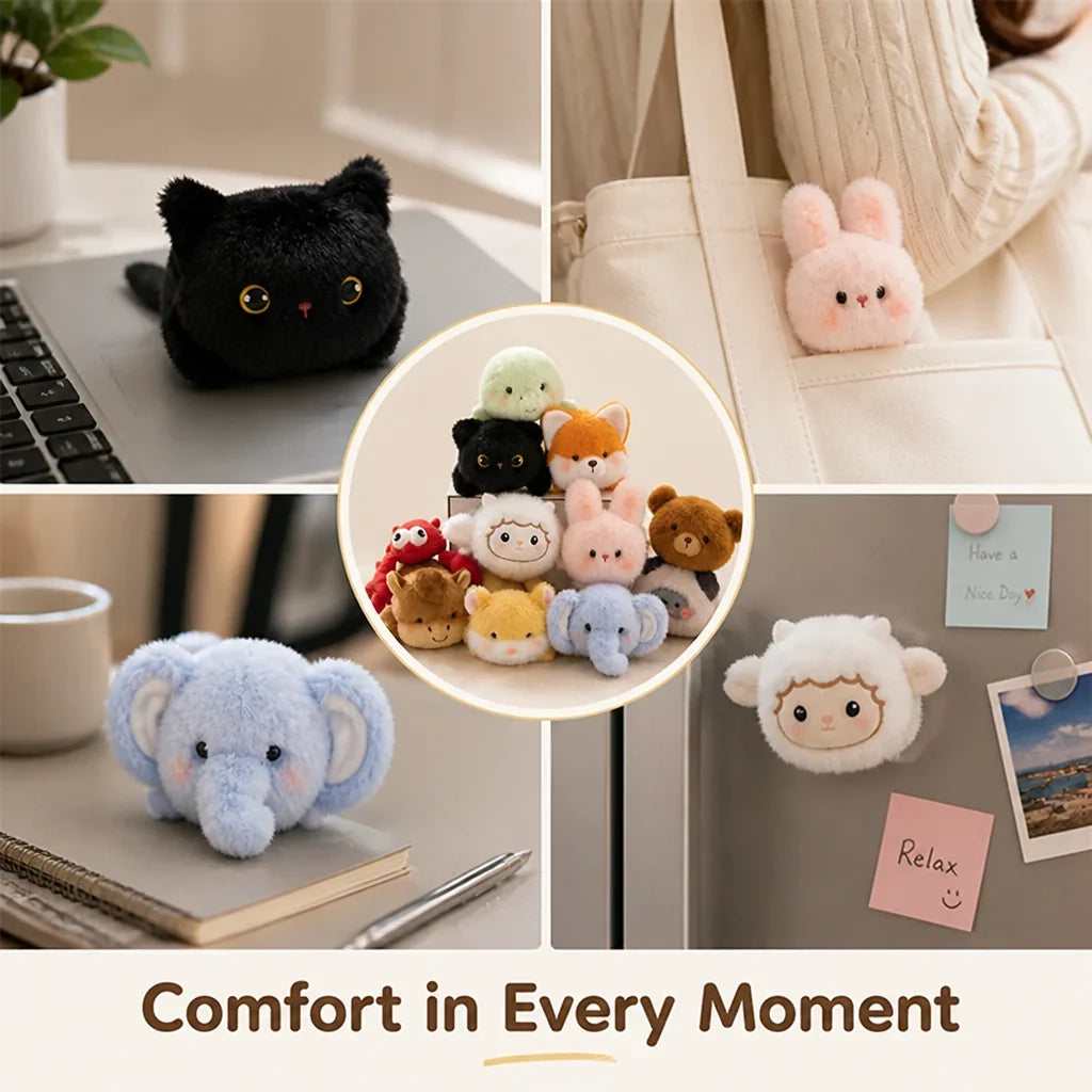 Snugglets™ Plush Animal Magnets — Cuddly Mini Fridge Friends