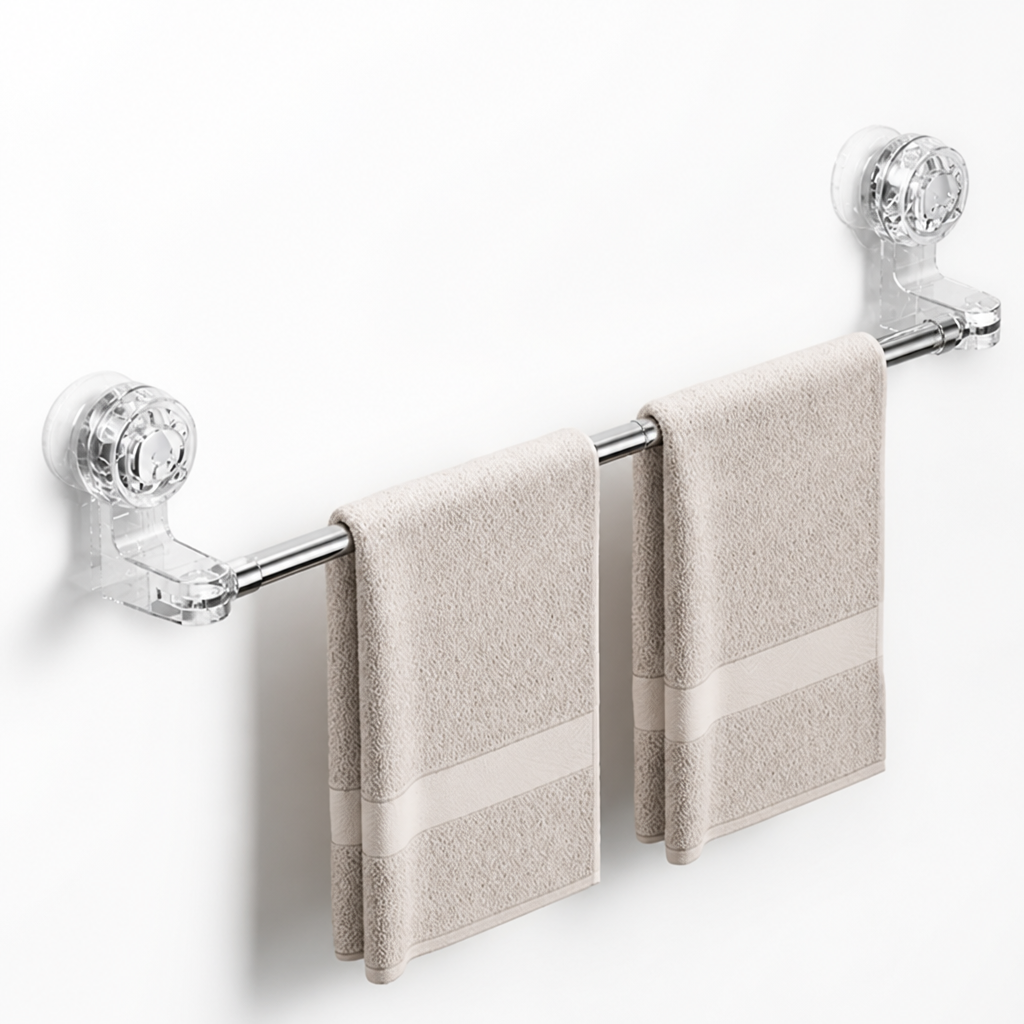 SuctionRail™ No-Drill Suction Towel Bar — Easy Bathroom Storage