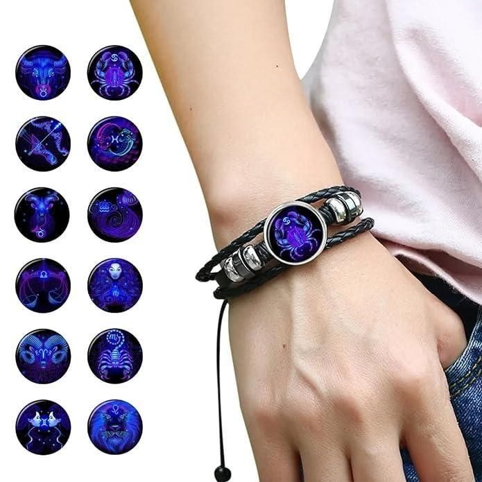 MystiGlow™ — Blue Crystal Leather Bracelet
