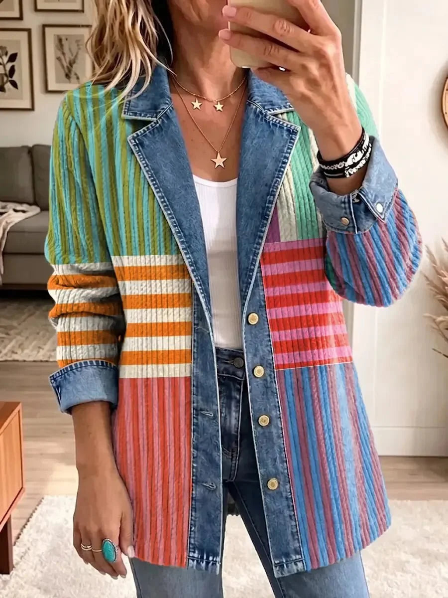 Harper | Retro Geometric Pattern Art Style Jacket
