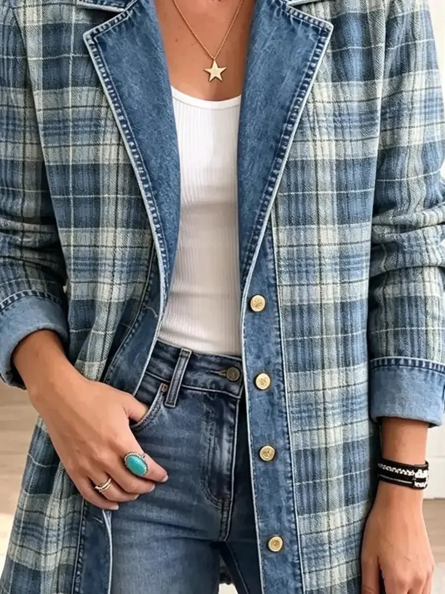 Sofia | Retro Pattern Art Casual Denim Stylish Jacket