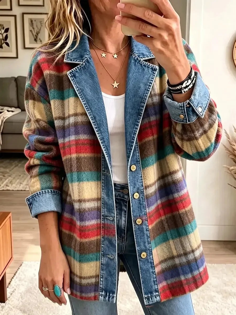 Charlotte | Women's Vintage Denim Patchwork Jacket