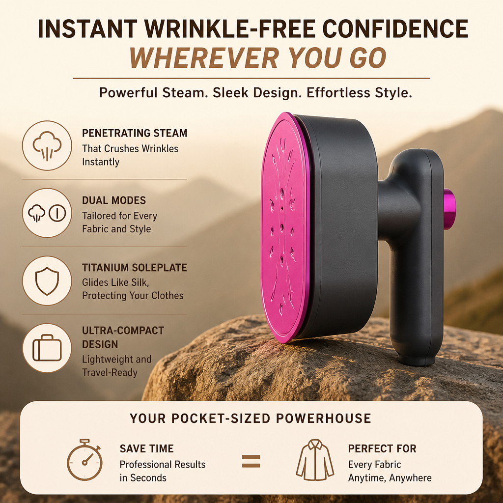 GlideMist™ Compact Steam Iron — Instant Wrinkle-Free Confidence Wherever You Go