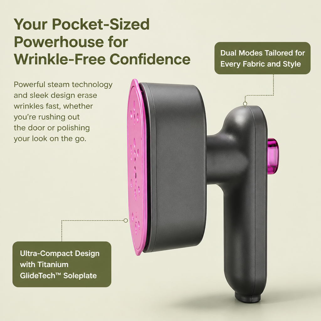 GlideMist™ Compact Steam Iron — Instant Wrinkle-Free Confidence Wherever You Go