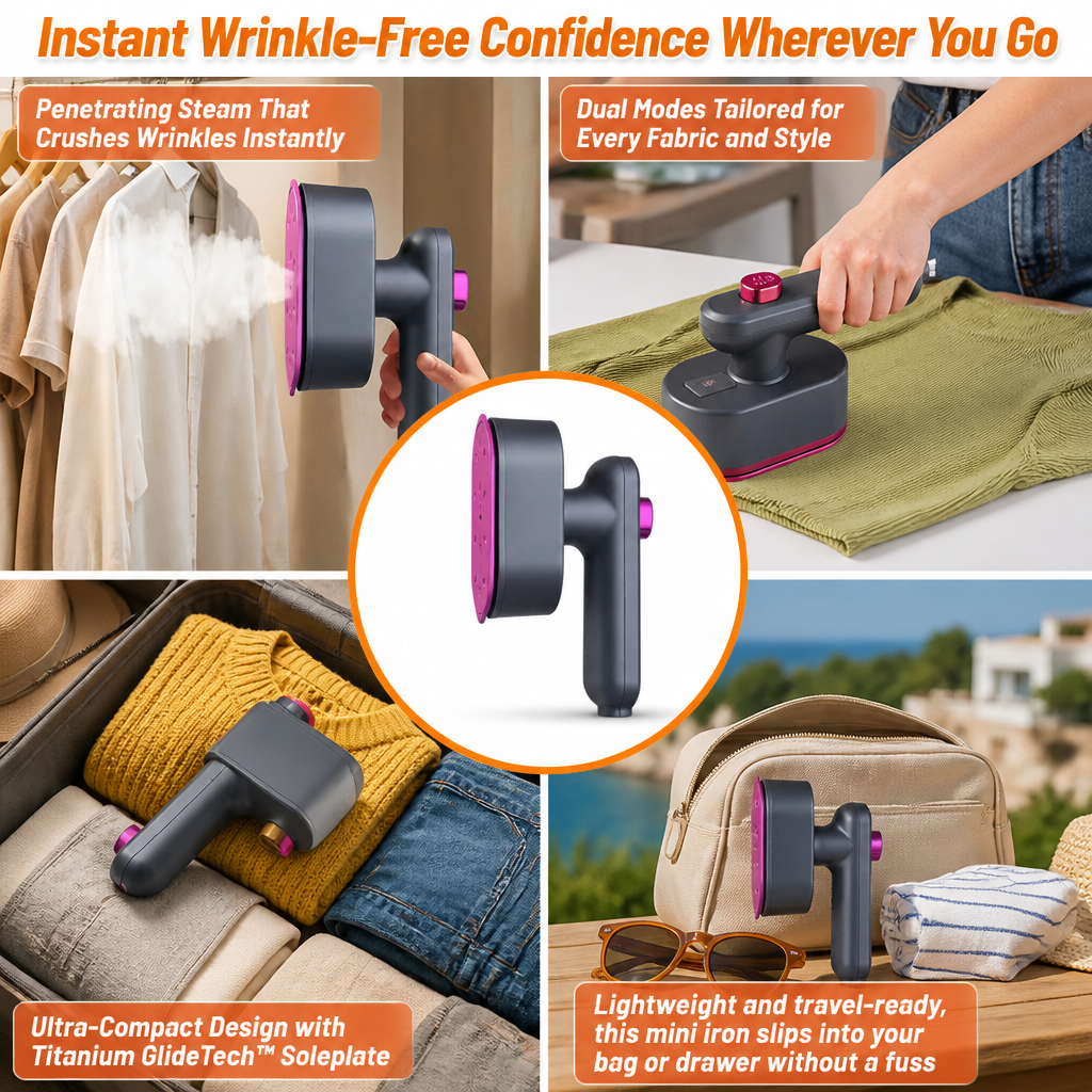 GlideMist™ Compact Steam Iron — Instant Wrinkle-Free Confidence Wherever You Go