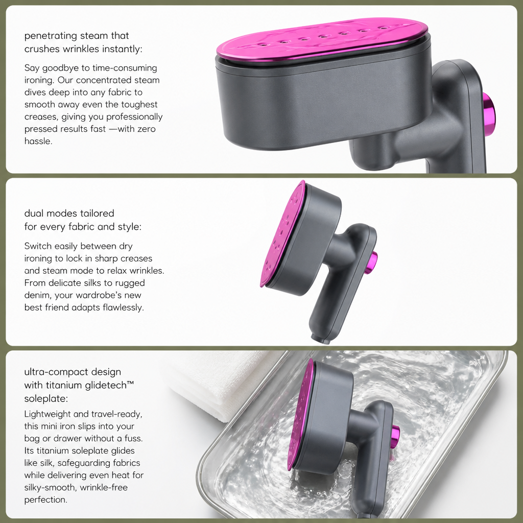 GlideMist™ Compact Steam Iron — Instant Wrinkle-Free Confidence Wherever You Go