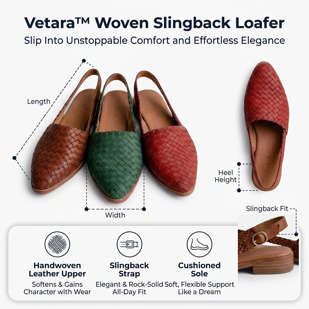 Vetara™ Woven Slingback Loafer — Slip Into Unstoppable Comfort and Effortless Elegance All Day Long