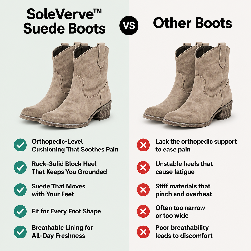 SoleVerve™ Suede Boots — Slip Into All-Day Pain-Free Confidence and Unmatched Comfort