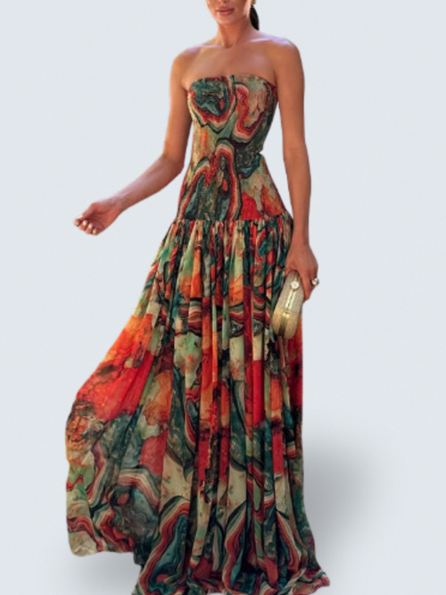BELLA | Strapless Ombre Maxi Dress